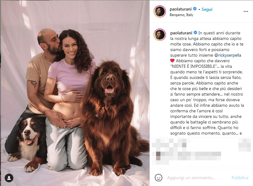 Paola Turani incinta L annuncio social dell influencer Niente è