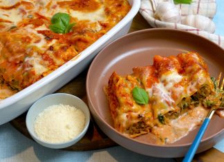 Cannelloni arrotolati ricotta e spinaci, fatti con le sfoglie per lasagne! Cannelloni arrotolati ricotta e spinaci