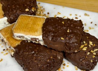 Biscotto gelato: fatto in casa con yogurt, miele e gocce di cioccolato