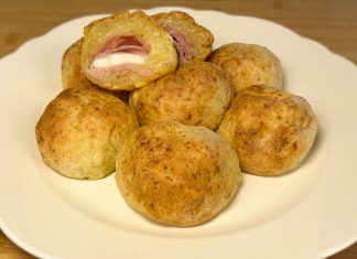 Panini di patate ripieni di prosciutto e mozzarella, cotti in friggitrice ad aria!