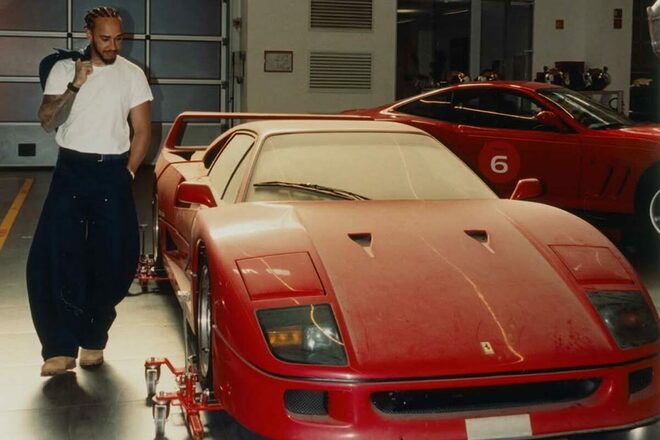 hamilton e la sua F40 da restaurare