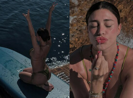 Belen Rodriguez sul super yacht all'isola di Tavolara, ma un dettaglio non  passa inosservato: «È all'incontrario...»