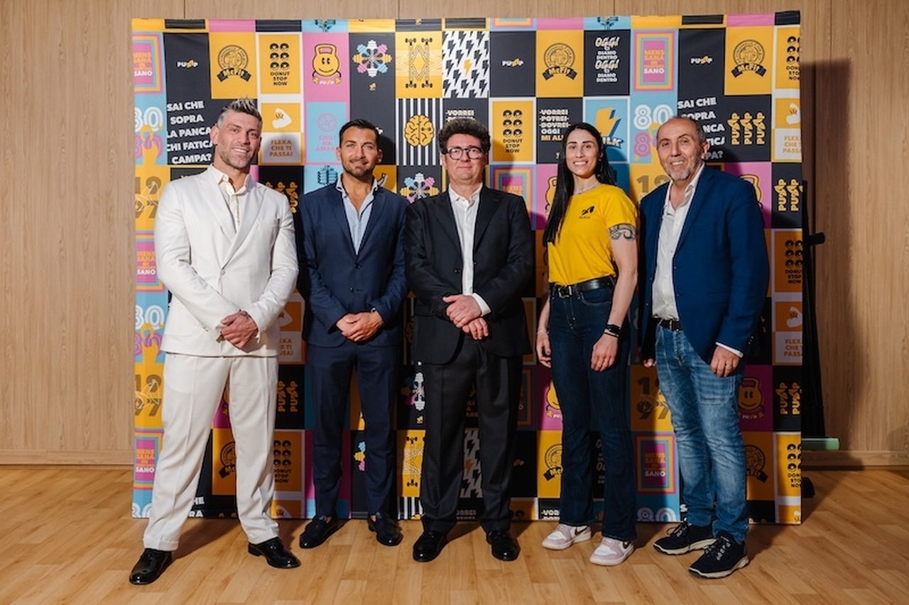 Samuele Frosio all'inaugurazione della nuova palestra McFIT