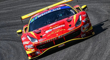 Ferrari 488 di Fisichella-Mosca vince gara GT italiano al Mugello. Sul podio di Scarperia anche Bmw e Lamborghini
