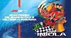 F1, ecco il poster del GP del Made in Italy e dell'Emilia-Romagna. Opera di ACI Sport, ha i volti di Hamilton, Antonelli e Norris