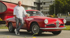 Alfa Romeo e Luna Rossa presenti alla 1000 Miglia 2025. A bordo di una 1900 Super Sprint del 1956