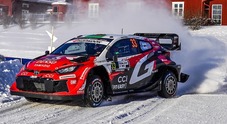 Wrc, quartetto Toyota in testa al Rally di Svezia: Evans, Katsuta, Pajari e poi Solberg. La prima Hyundai &egrave; quinta