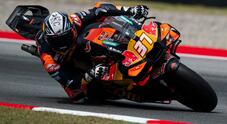 Acosta con la Ktm in pole a Barcellona. In prima fila le Ducati di Monbidelli e Alex Marquez