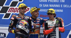Misano, Bastianini vince da fenomeno in Moto3, sul podio Antonelli, Fenati quarto