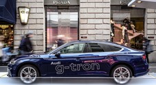 Audi g-tron in Via Montenapoleone: una famiglia green sempre più premium