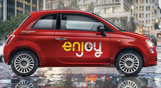 Enjoy, sanificazione automatica sui veicoli a fine noleggio. Le nuove Fiat 500 ibride anche a Torino e Firenze