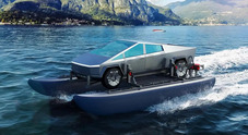 Tesla Cybertruck potrà "navigare". Con un kit il pick-up si trasformerà in una barca per percorrere brevi corsi d'acqua