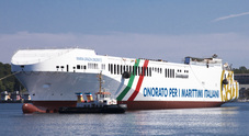 Tirrenia, ha preso il mare la Maria Grazia Onorato, la nave ro-ro piú green del Mediterraneo