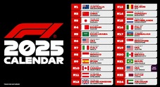 F1, svelato il calendario 2025, si parte dal Gp di Australia il 16 marzo. Due Gp in Italia: a Imola il 18 maggio, Monza il 7 settembre