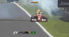 GP Brasile, Rosberg domina le prove libere Incendio sulla Ferrari di Alonso