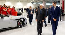 Mattarella all'inaugurazione dell'e-building Ferrari