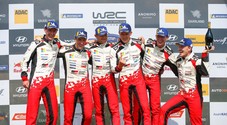 WRC, tripletta Toyota in Germania. la Yaris di Tanak verso il titolo