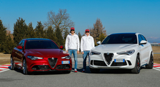 Alfa Romeo, full immersion per Raikkonen e Giovinazzi con i modelli di serie del Biscione