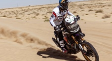 Sesta tappa complicata per Aprilia all'Africa Eco Race. Problema alla gomma per Cerutti e Menichini arriva sesto