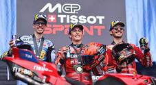 Gp Argentina, la Sprint a Marc Marquez, poi Alex e Bagnaia Terzo. Ennesima tripletta Ducati