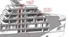 Spadolini svela il concept del Rosetti 85m. La “nave appoggio” diventa un super yacht extralusso
