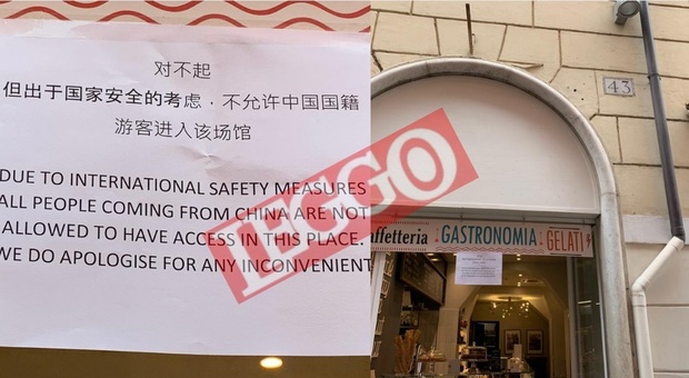 immagine Coronavirus a Roma, bar vieta l'ingresso ai turisti cinesi