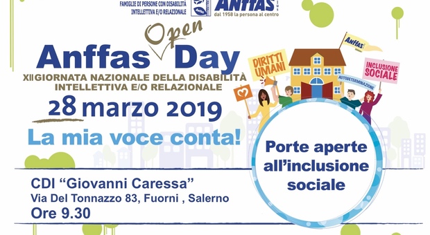 Giornata nazionale della disabilità: domani centri Anffas a porte aperte