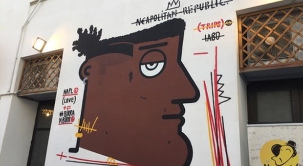 Napoli come New York, ecco il murales di Iabo ispirato a Basquiat