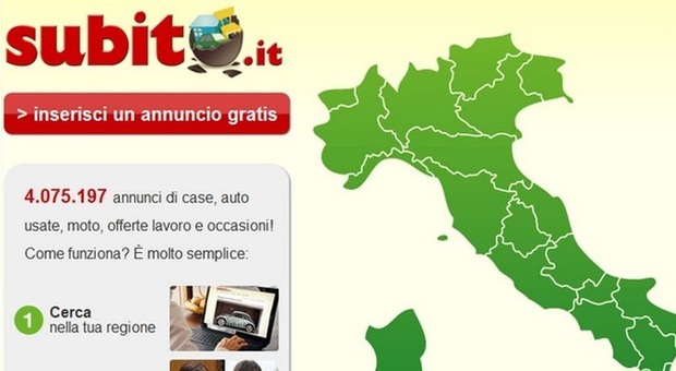 L'home page di Subito.it