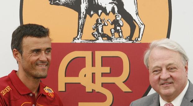Luis Enrique con l'ex presidente della Roma Tom DiBenedetto