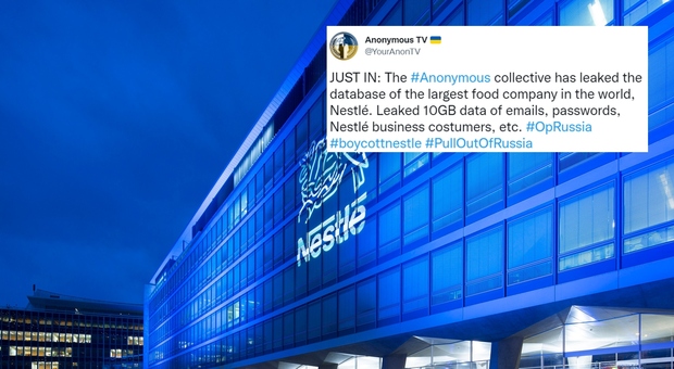 Nestlé, attacco hacker di Anonymous: raccolti 10 giga di email e password
