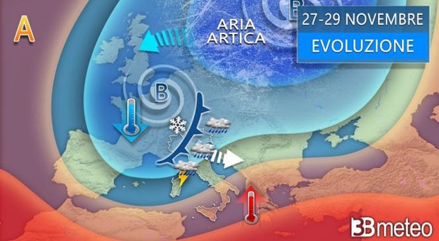 Previsioni meteo, nessuna tregua all'aria artica: due perturbazioni in arrivo, freddo e neve a basse quote
