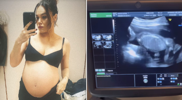 Romina Carrisi, il pancione a meno di un mese dal parto: «34 settimane»