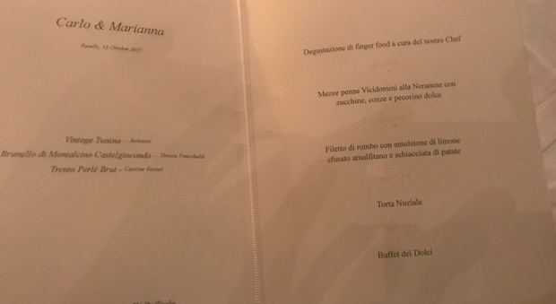 Ravello. Zucchine, cozze e pecorino nel menu delle nozze della sorella di Francesca Pascale