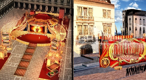 Simulazione dei palchi di San Marco e Piazza Ferretto
