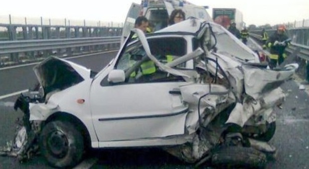 L'auto dopo l'incidente