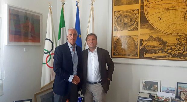 Malagò riceve l'olimpionico Porzio prima uscita da consulente di De Luca
