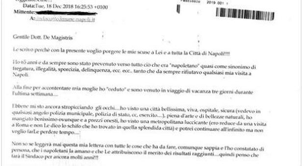«Napoli, sei bella e ti voglio bene», la lettera del turista pentito al sindaco De Magistris