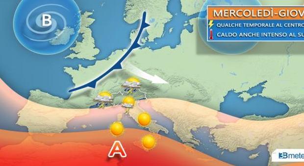 Le due facce dell'Italia del meteo: caldo e temporali. Ecco dove e quando