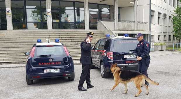 I controlli dei carabinieri all'Ipsia di Noventa Vicentina
