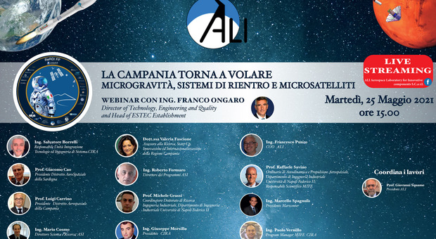 «La Campania torna a volare», webinair su microgravità e microsatelliti
