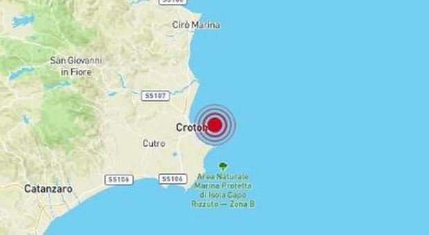 Terremoto a Crotone, sciame sismico con tre scosse consecutive: la più forte magnitudo 3.8