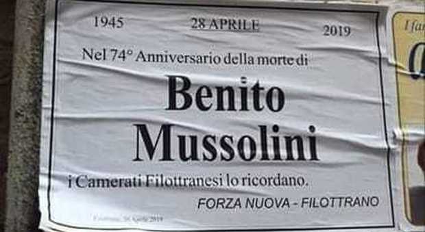 Manifesti in memoria di Mussolini Veleno tra Paolorossi e Bianchini