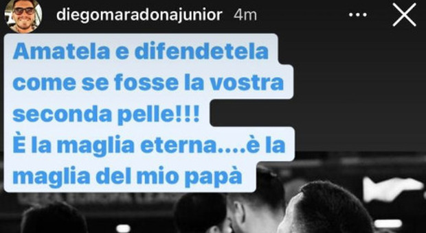 Napoli, Diego Jr scrive agli azzurri: «Amate la maglia eterna di papà»