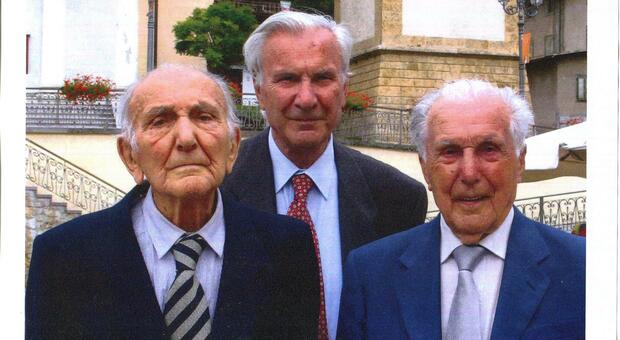 I fratelli De Martin. Mattiò, Corradino, 96 anni, Modesto, 93, e Arrigo, 81