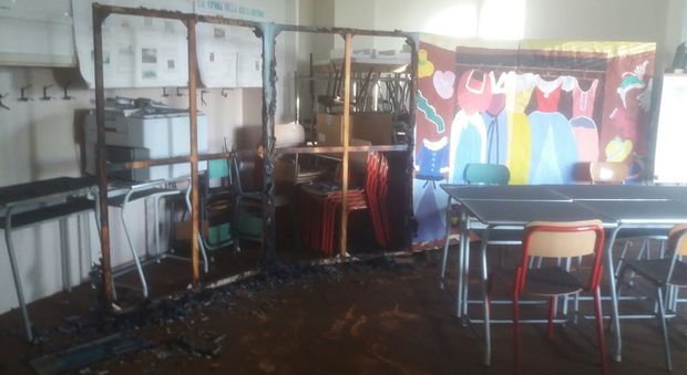 Le scuole di Lucinico di Gorizia date alle fiamme