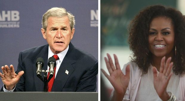 Michelle Obama e George Bush: un'amicizia che vuole essere un modello per un Paese diviso