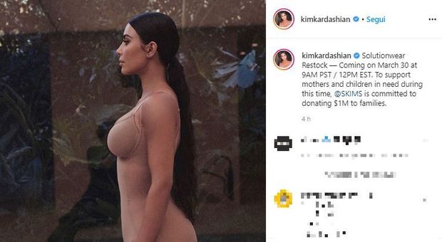 Kim Kardashian esplosiva in intimo: ecco la sua posizione sul coronavirus
