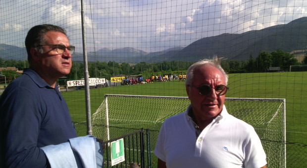Andrea Cardinaletti con l'azionista dell'Ascoli Battista Faraotti