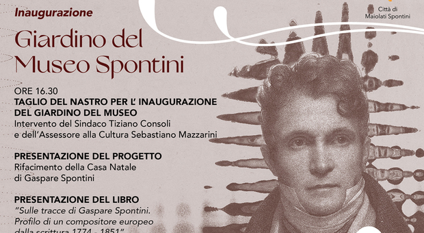 Si inaugura il giardino del Museo Spontini: Maiolati si prepara a celebrare dei 250 anni dalla nascita del compositore